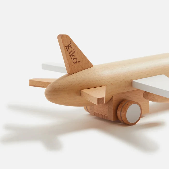 Kiko & gg Wooden Friction Jet Plane White