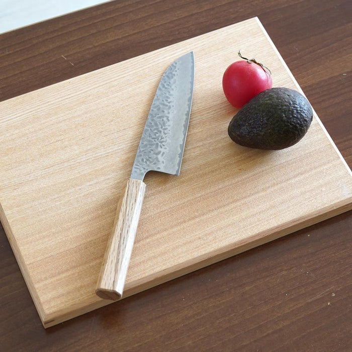 [KITCHEN (CHEF) KNIFE] AUS10 HAMMERED DAMASCUS OAK OCTAGONAL HANDLE 170 | BECOS ORIGINAL