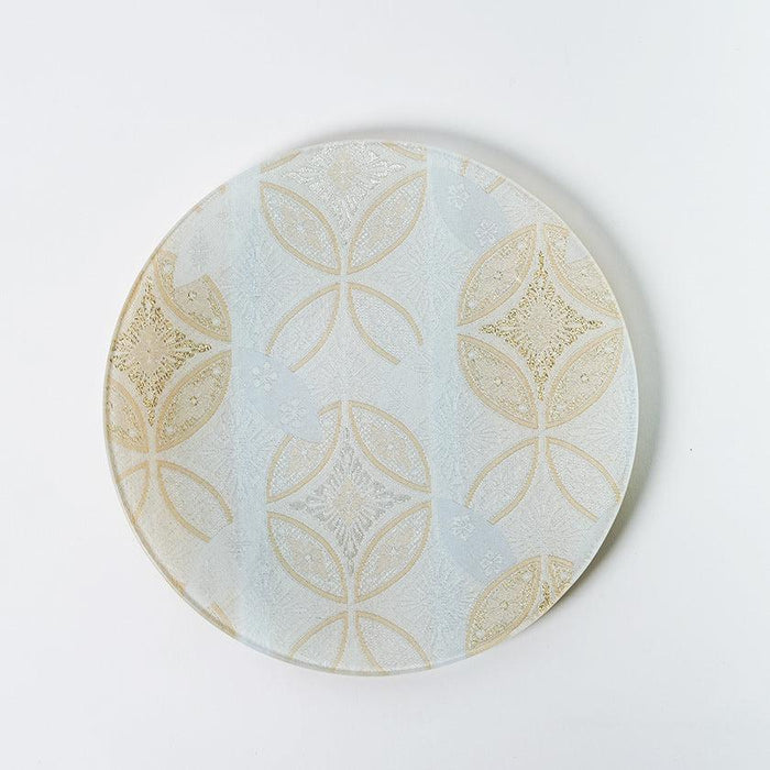 [LARGE PLATE] PLATE SHIPPO PATTERN  WHITE & BLACK 2-PIECE SET | NISHIJIN TEXTILES | RE:NISTA