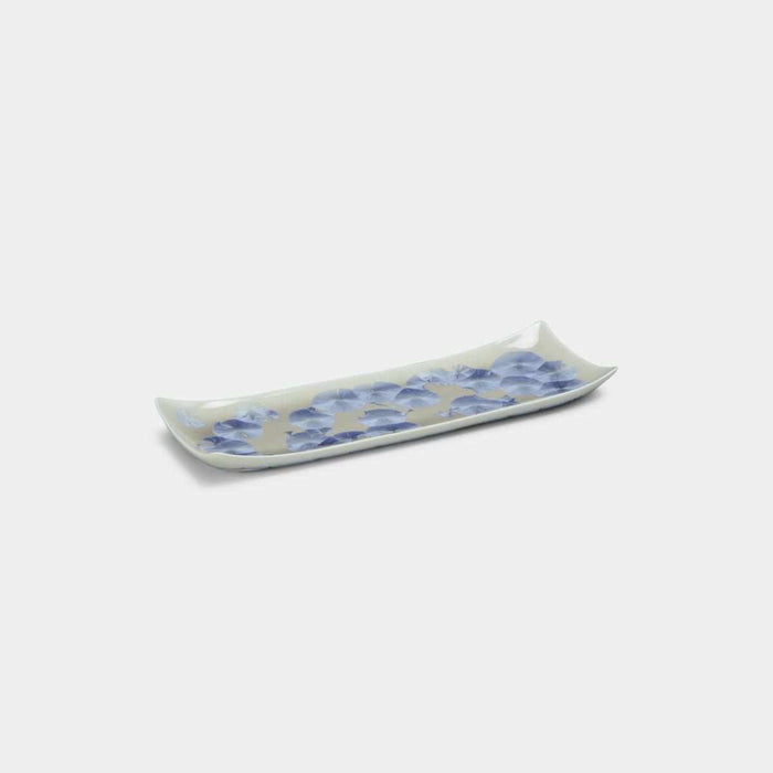 [LARGE PLATE (PLATTER)] FLOWER CRYSTAL (GINFUJI) LONG PLATE | TOUAN | KYOTO-KIYOMIZU WARES