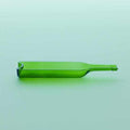 [LARGE PLATE (PLATTER)] FUNEW WINE BOTTLE HALF CUT M GREEN | EDO CUT GLASS