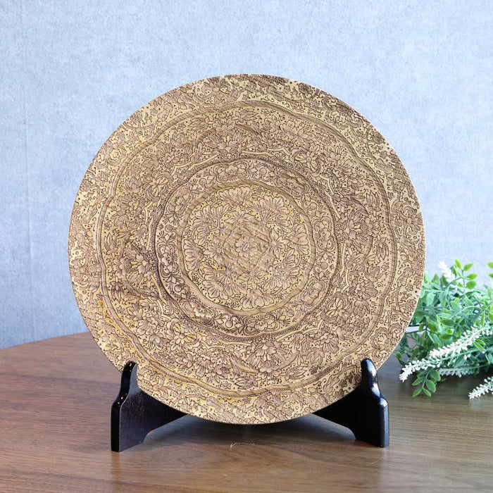 [LARGE PLATE (PLATTER)] KYO YUZEN FLOWER PATTERN | PRINTING AND KYO-YUZEN ENGRAVING| SANSAI STUDIO