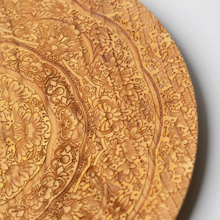 [LARGE PLATE (PLATTER)] KYO YUZEN FLOWER PATTERN | PRINTING AND KYO-YUZEN ENGRAVING| SANSAI STUDIO
