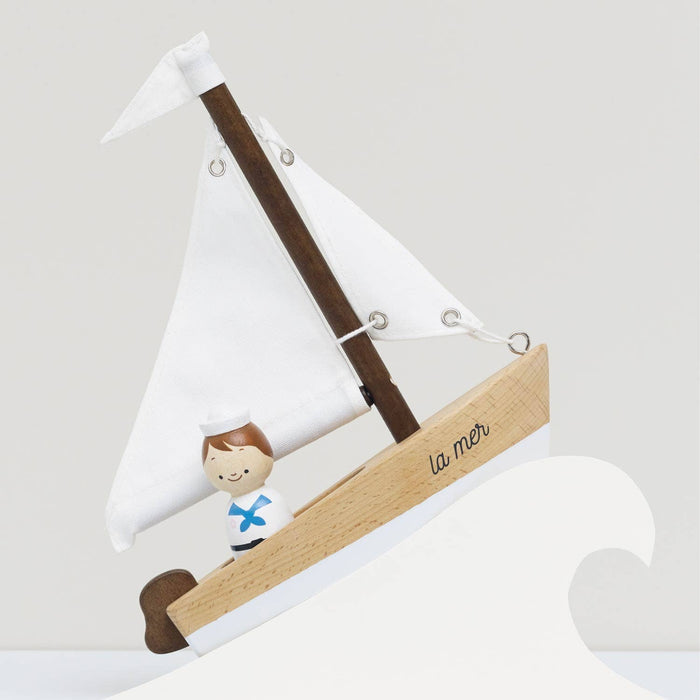 Le Toy Van Wooden Sailing Boat & Captain: LAST ONE