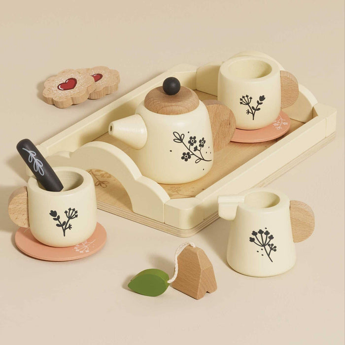 Le Toy Van Wooden Tea Set & Tray – 12-Piece FSC-Certified Pretend Play Set