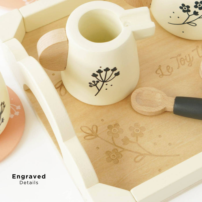 Le Toy Van Wooden Tea Set & Tray – 12-Piece FSC-Certified Pretend Play Set