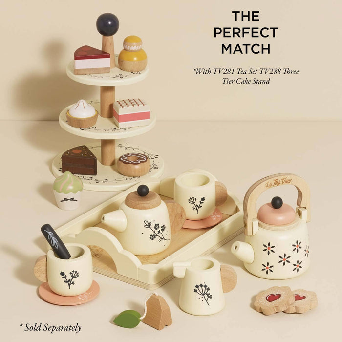 Le Toy Van Wooden Tea Set & Tray – 12-Piece FSC-Certified Pretend Play Set