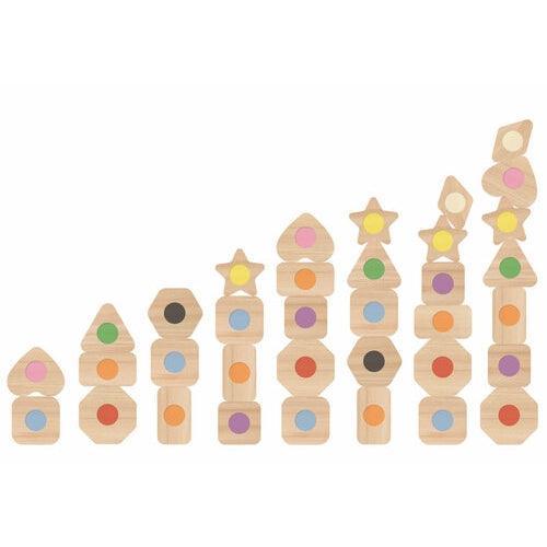 Lily & River Little Stackables, Wooden Stacking Blocks.