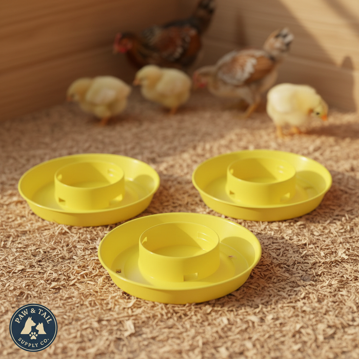 Little Giant 1 Quart Poultry Water Base 3-Pack Yellow, Chick Waterer Base