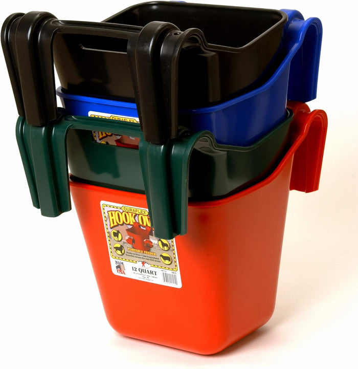 Little Giant 12 Quart Plastic Hook Over Feeder Mountable Livestock Feed Bucket