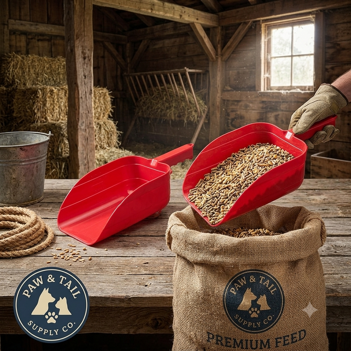 Little Giant 5 Pint Plastic Utility Scoop Red Feed Grain Food Scoop 2-Pack