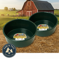 Little Giant DuraFlex Utility Feed Pan 5Qt Green Livestock Animal 2PCK
