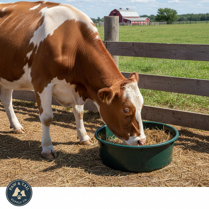 Little Giant DuraFlex Utility Feed Pan 5Qt Green Livestock Animal 2PCK