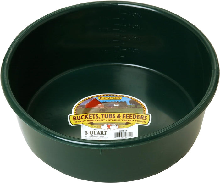 Little Giant DuraFlex Utility Feed Pan 5Qt Green Livestock Animal 2PCK
