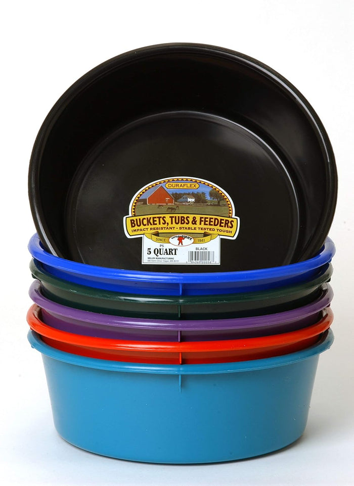 Little Giant DuraFlex Utility Feed Pan 5Qt Green Livestock Animal 2PCK