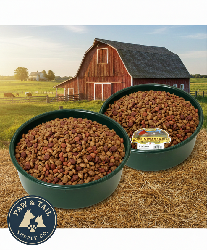 Little Giant DuraFlex Utility Feed Pan 5Qt Green Livestock Animal 2PCK
