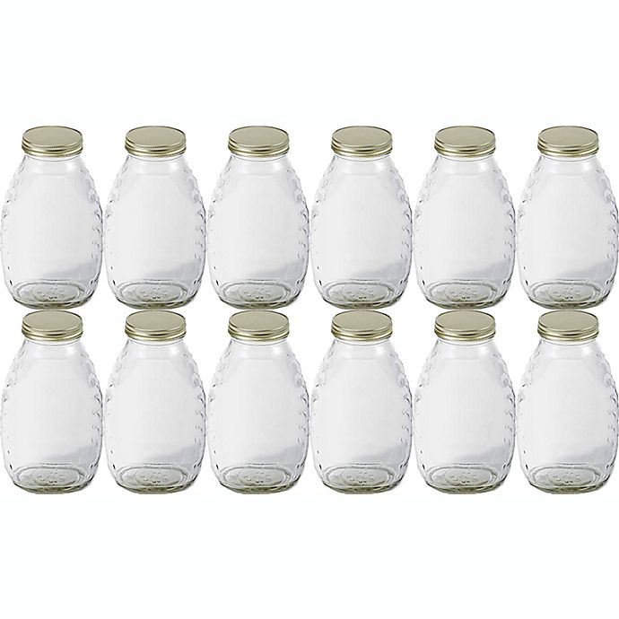 Little Giant Honey Jars With Glass Lid 16 Oz. 12-Pack Little Giant
