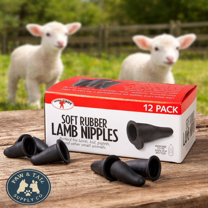 Little Giant Lamb Nursing Bottle Screw-On Nipples Feeding Solution for Lambs 12-Pack