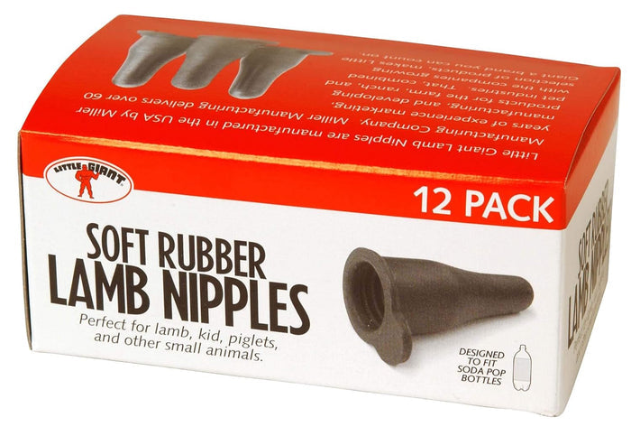 Little Giant Lamb Nursing Bottle Screw-On Nipples Feeding Solution for Lambs 12-Pack