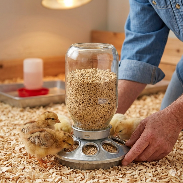 Little Giant Mason Jar Baby Chick Feeder 1 Quart Poultry Galvanized Steel Base 3PCK