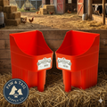 Little Giant Plastic Enclosed Feed Scoop Livestock Farm Animals 3QT Red, 2-Pack