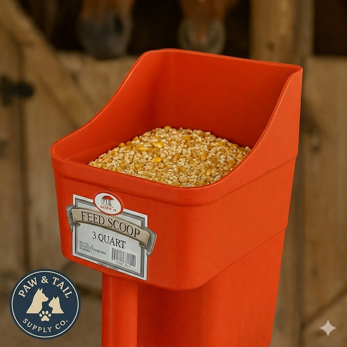 Little Giant Plastic Enclosed Feed Scoop Livestock Farm Animals 3QT Red