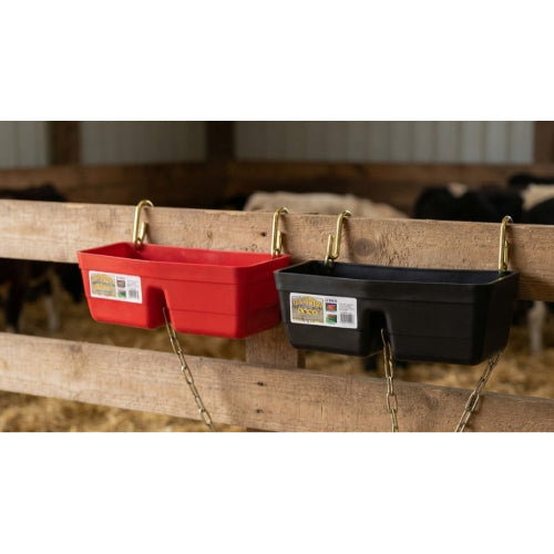 Little Giant Plastic Fence Feeder Livestock Feed Bucket With Clips 16", Assorted Colors