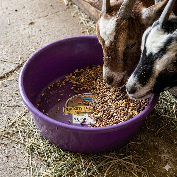 Little Giant Plastic Utility Pan 5 Quart Livestock Feeding Bucket Durable Purple 2-Pack