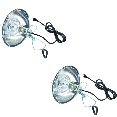 Little Giant Reflector Clamp Heat Lamp 10.5" Chicks Poultry Brooder Fixture 250W 2PCK