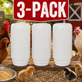 Little Giant Screw-On Poultry Jar Heavy Duty Translucent Plastic Container 1 Quart 3-Pack