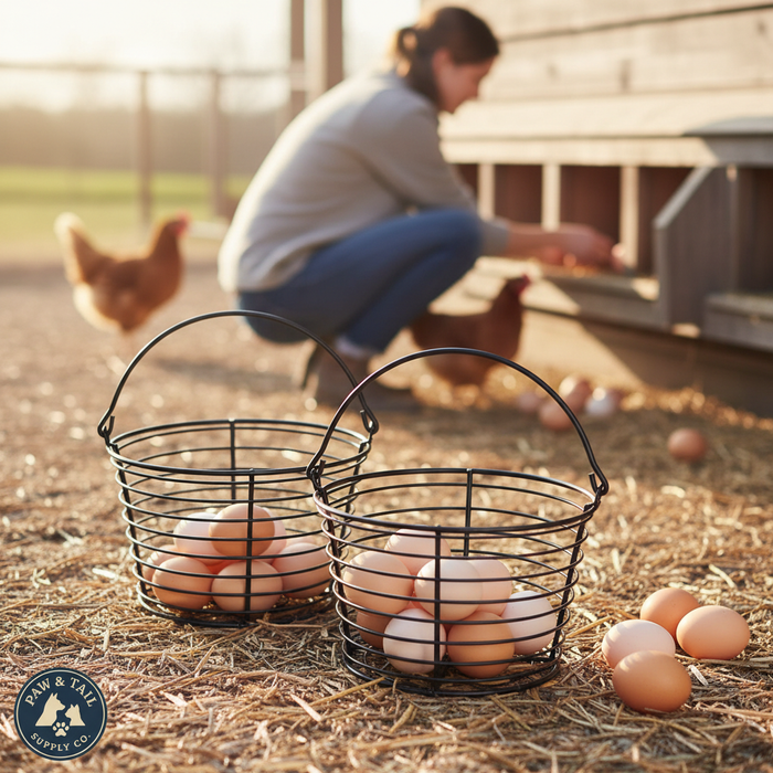 Little Giant Small Egg Basket Holds 3 Dozen Eggs Wire Coated Steel Basket 2-Pack