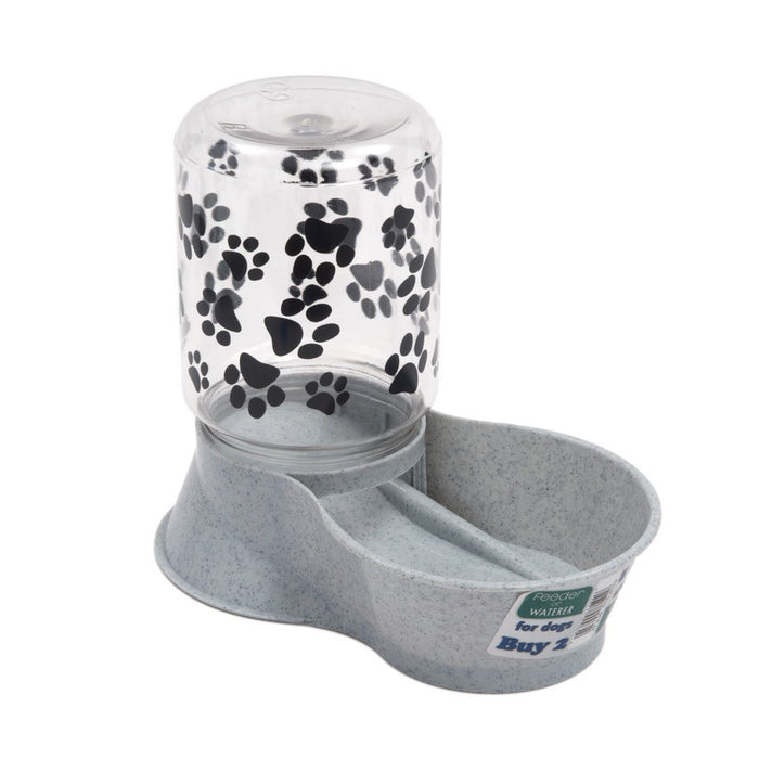 Lixit Dual Use Gravity Waterer or Dry Food Feeder Small Granite for Pets 64 oz