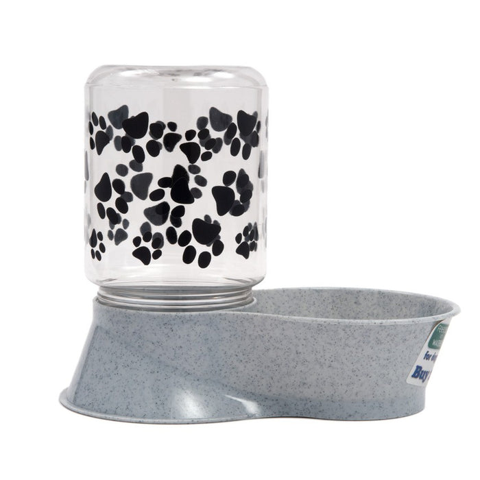 Lixit Dual Use Gravity Waterer or Dry Food Feeder Small Granite for Pets 64 oz