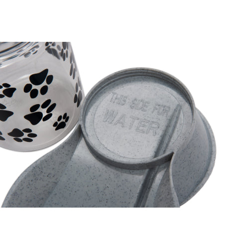 Lixit Dual Use Gravity Waterer or Dry Food Feeder Small Granite for Pets 64 oz