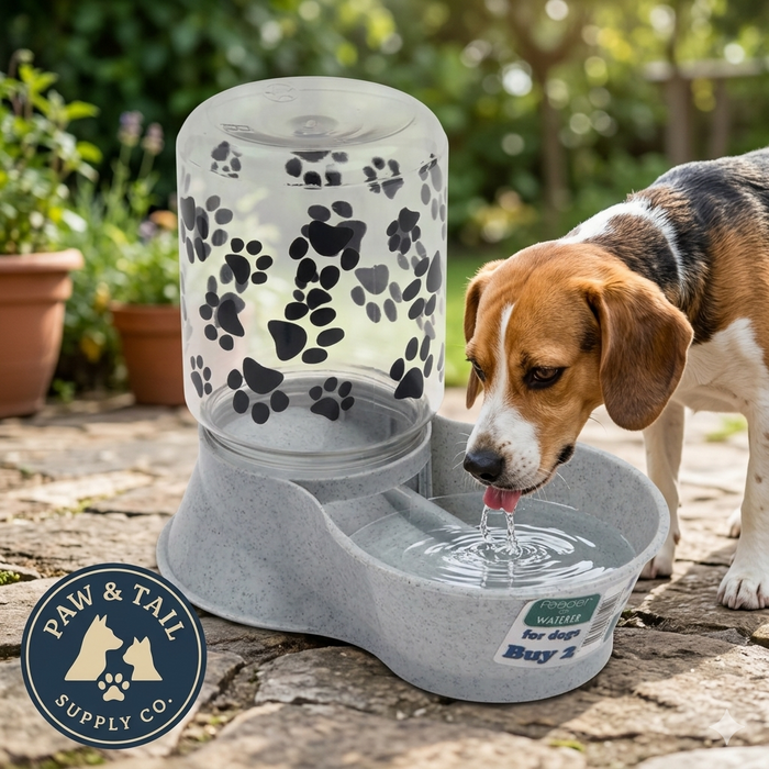 Lixit Dual Use Gravity Waterer or Dry Food Feeder Small Granite for Pets 64 oz