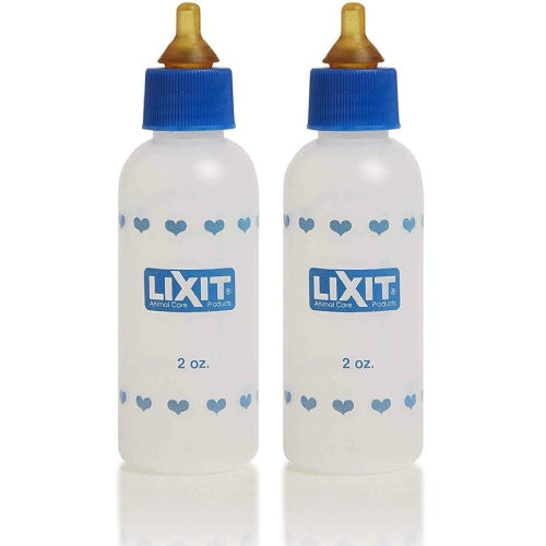 Lixit Nursing Baby Bottle Kittens Puppies Small Animals Hand Feeding 2oz 2-Pack