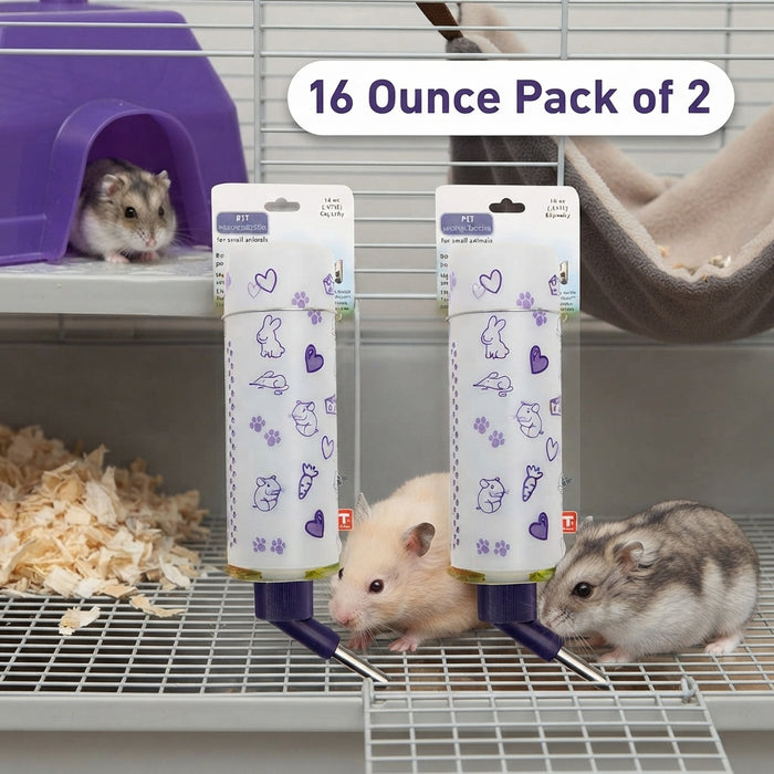 Lixit Weather Resistant Water Bottle for Rabbits & Small Animals 16oz 2-Pack