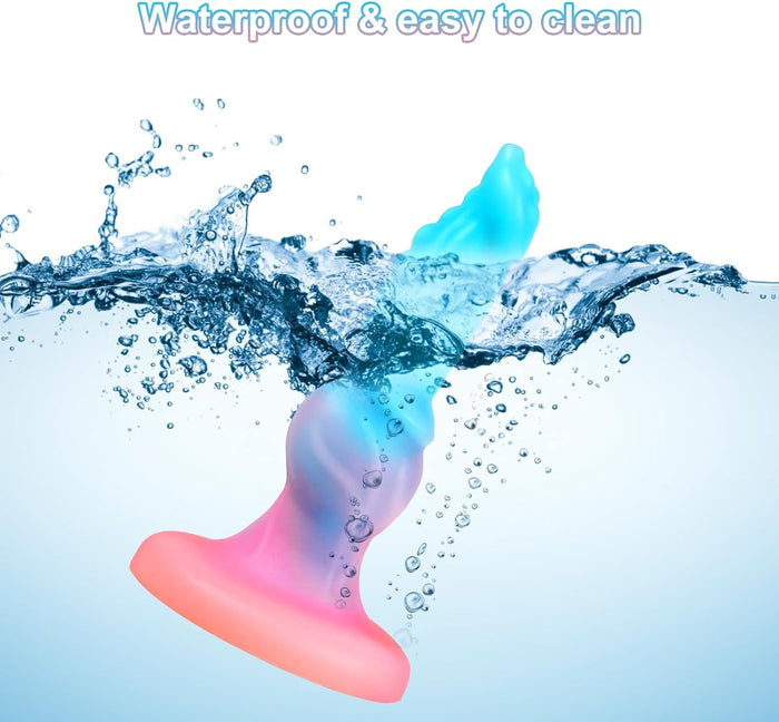 Luminous Small Fantasy Monster Anal Dildo with Strong Suction Cup 7''