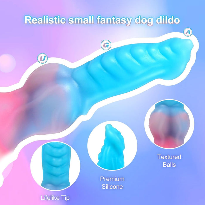 Luminous Small Fantasy Monster Anal Dildo with Strong Suction Cup 7''