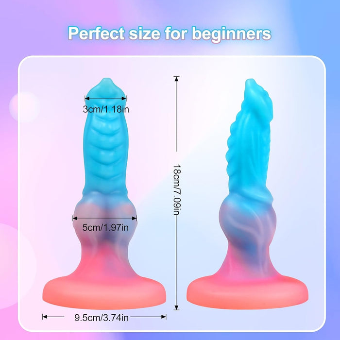 Luminous Small Fantasy Monster Anal Dildo with Strong Suction Cup 7''