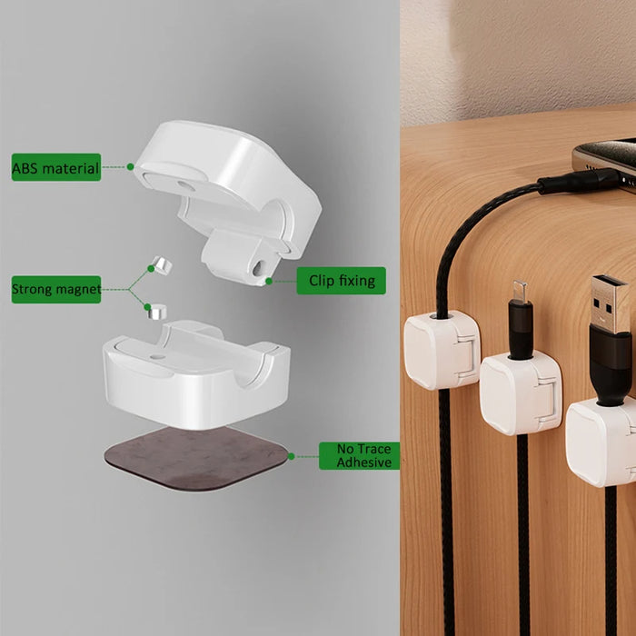 Magnetic Cable Clip Under Desk Cable Management Adjustable Cord Holder Wire Organizer And Cable Management Wire Keeper - photo 4