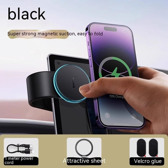 Magnetic Bendable Car Mobile Phone Holder Wireless Charger Phone Holder 15W Car Dash Mount Compatible With Phone - photo 8