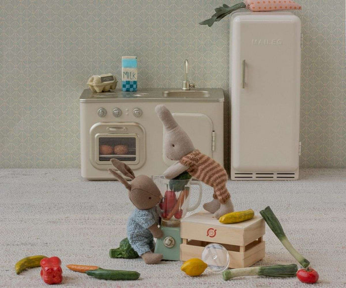 Maileg Baby Bunny Rabbit Micro Blue Knitted Suit