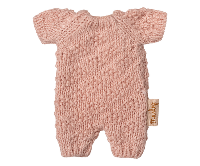 Maileg Baby Bunny Rabbit Micro Knitted Suit Rose FW25 LAST ONE