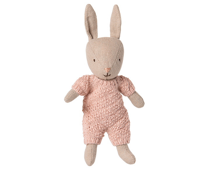 Maileg Baby Bunny Rabbit Micro Rose Knitted Suit