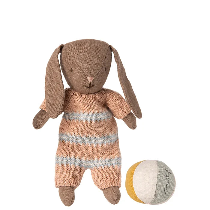 Maileg Baby Bunny Rabbit Set Micro Brown Dusty Rose