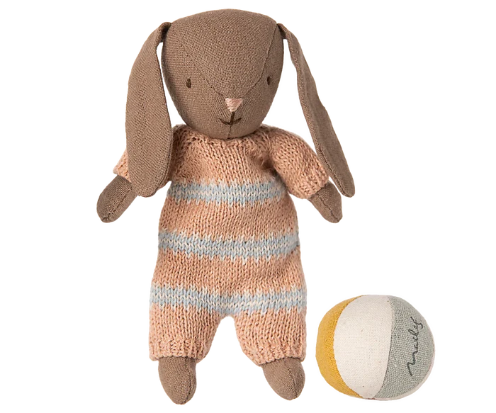Maileg Baby Bunny Rabbit Set Micro Brown Dusty Rose