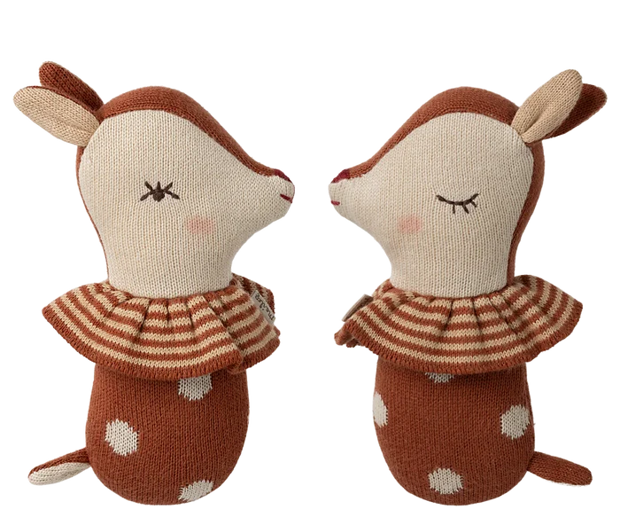 Maileg Baby Gift Set includes Knitted Spotty Blanket, Rattle and Dotty Bag: SOLD OUT