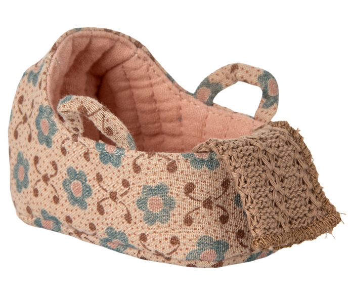 Maileg Baby Mouse Carrycot Rose: BACK IN STOCK