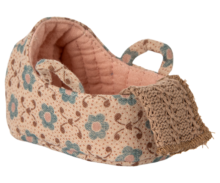 Maileg Baby Mouse Carrycot Rose: BACK IN STOCK